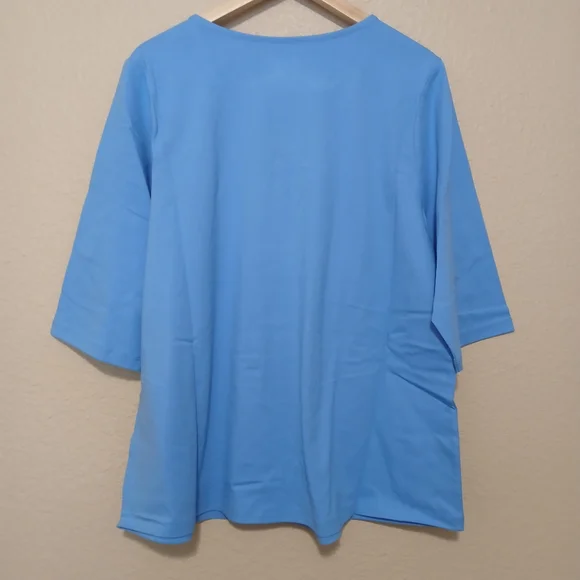 Denim & Co. Essentials Blue Top - Picture 2 of 5